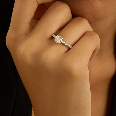 Anello Solitario Diamade Oro Bianco Diamante Lab-Grown - Anelli con Pietre Donna | Stroili